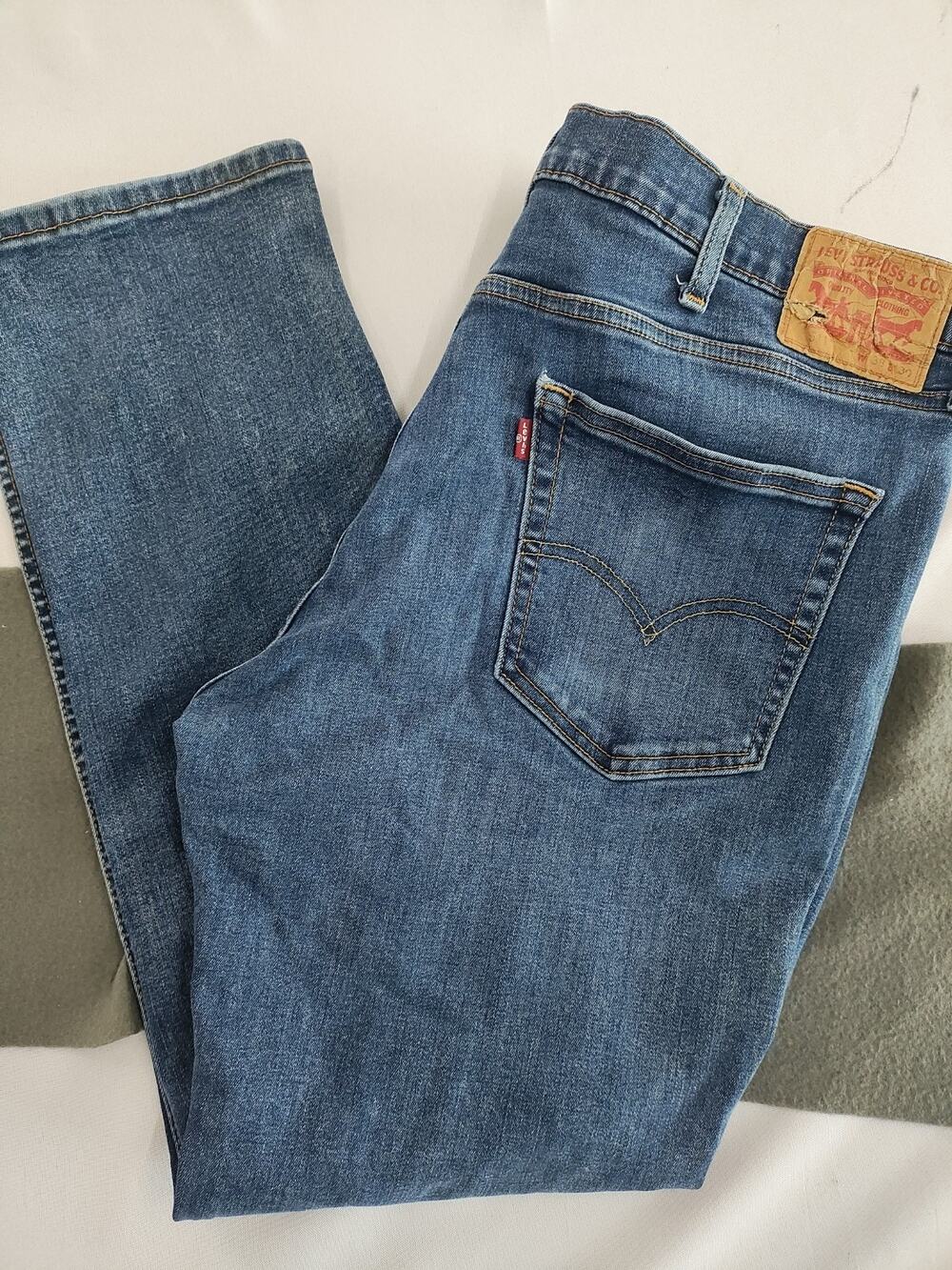 Levis 511 Jeans Mens 38x30 Blue Slim Fit Straight Leg Stretch Denim Dark Wash